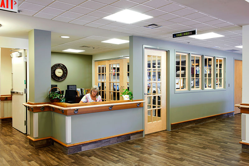 A nurses station at the John Noble Home.